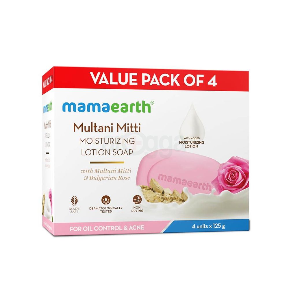 Mamaearth Multani Mitti Moisturizing Lotion Soap with Multani Mitti & Rose for Oil Control & Acne  