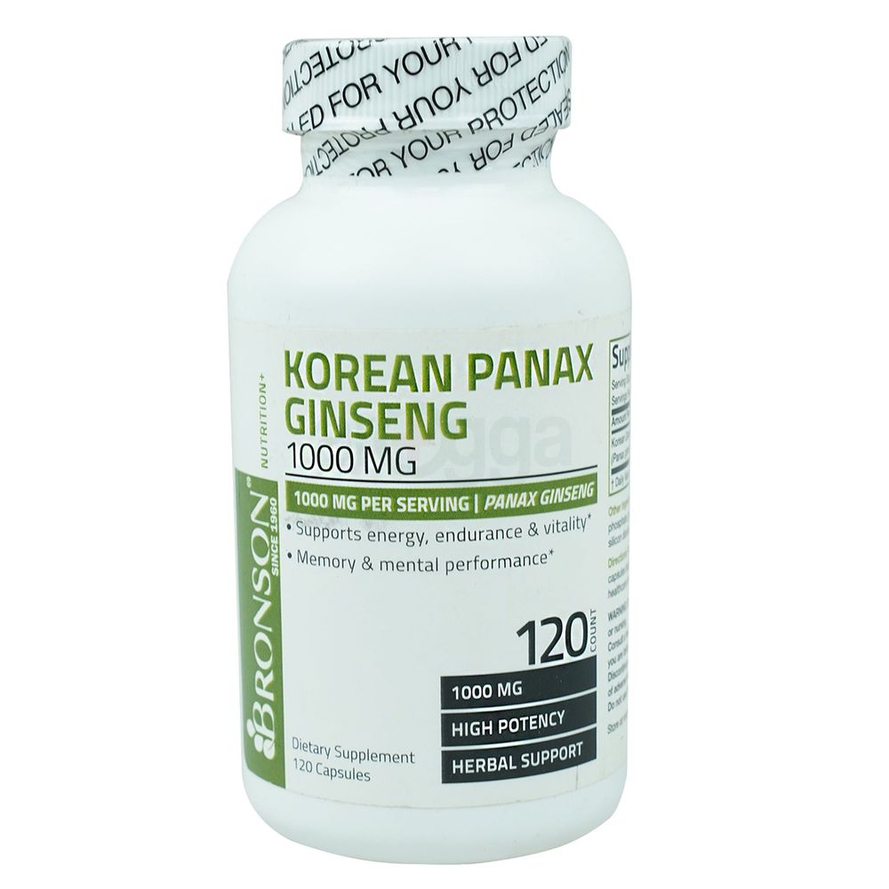 Bronson Korean Panax Ginseng Supports Energy, Endurance & Vitality + Memory and Mental Performance, 120 Capsules  