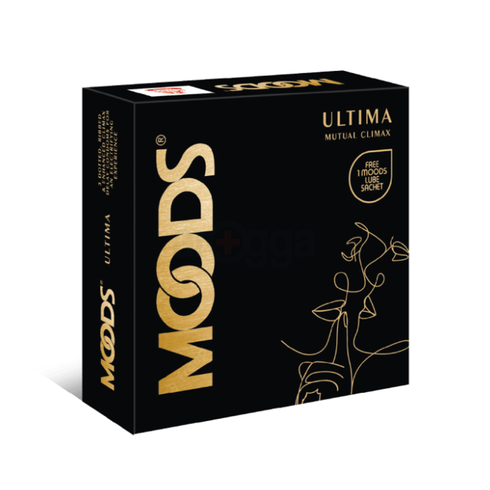 Moods Ultima Mutual Climax Dotted Ribbed Climax Delay Condom 3's Pack (India)  