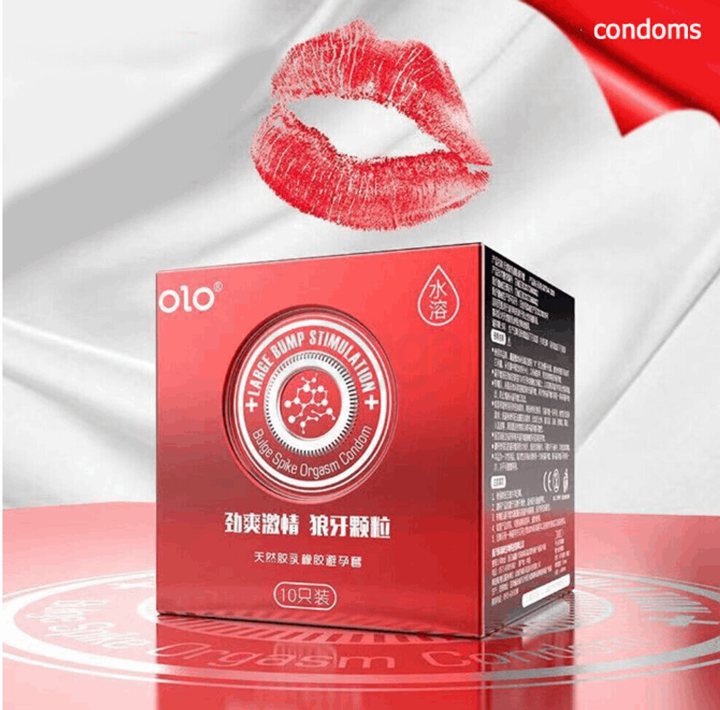 OLO Dotted Bump Stimulation Bulge Spike Orgasm Condom - 10Pcs  