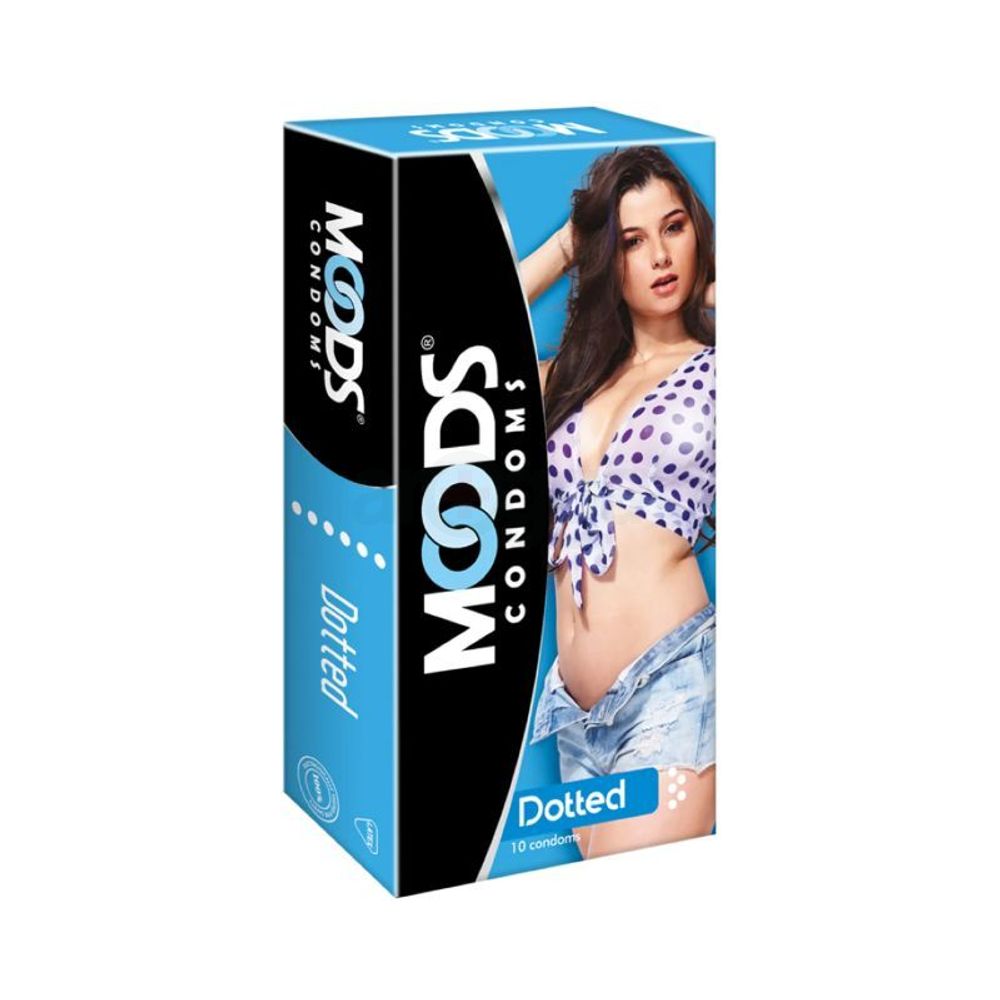 Moods Dotted Condom Blue 10 pcs Pack  