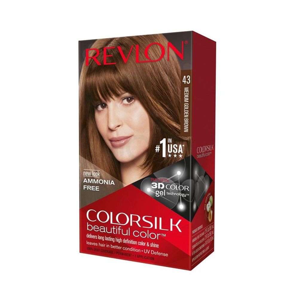 Revlon ColorSilk Beautiful Hair Color-43 Medium Golden Brown  