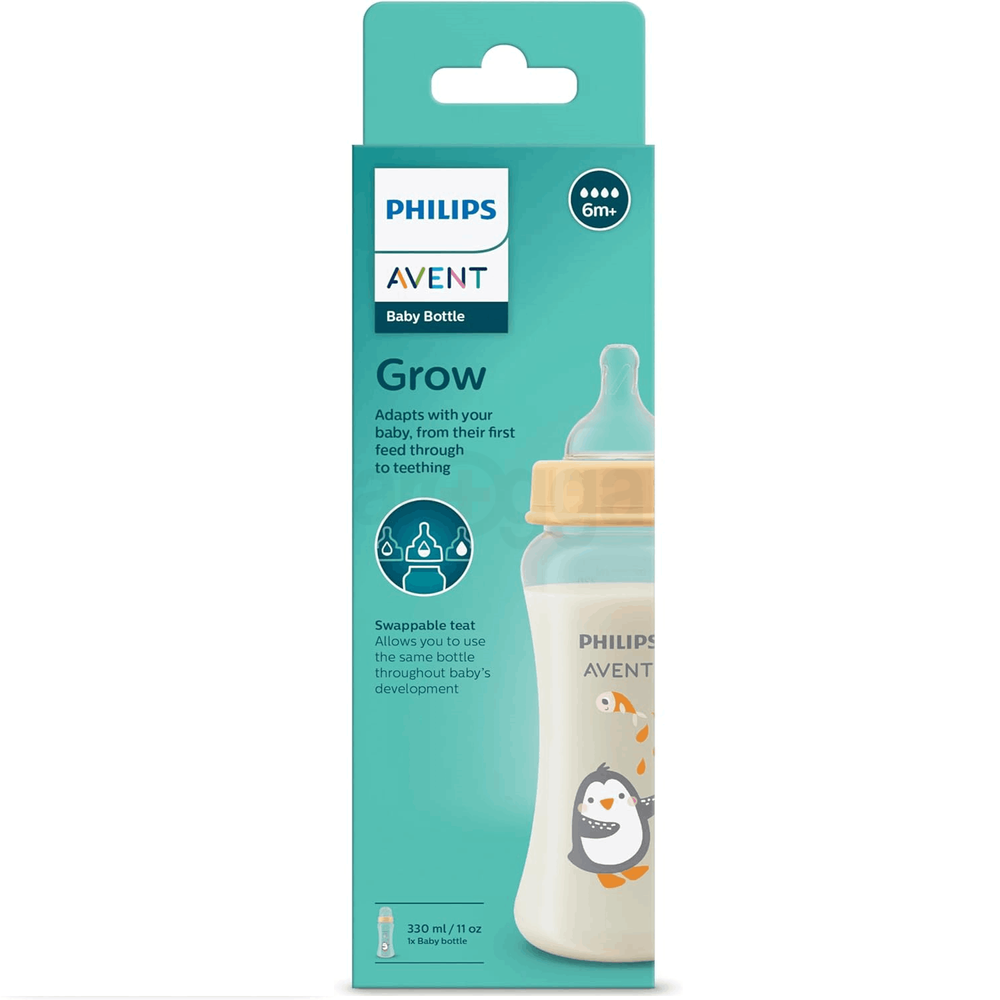 Phillips Avent Grow Feeding Anti Colic Bottle for Babies (6m+) 330ml - (SCF064/01)  