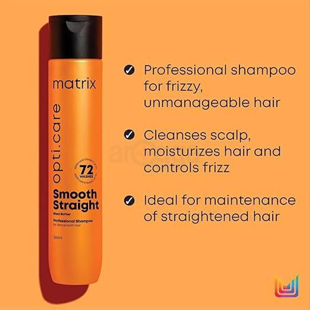 Matrix Opti Care Smooth Straight Shea Butter Professional Shampoo for Ultra Smooth Hair  