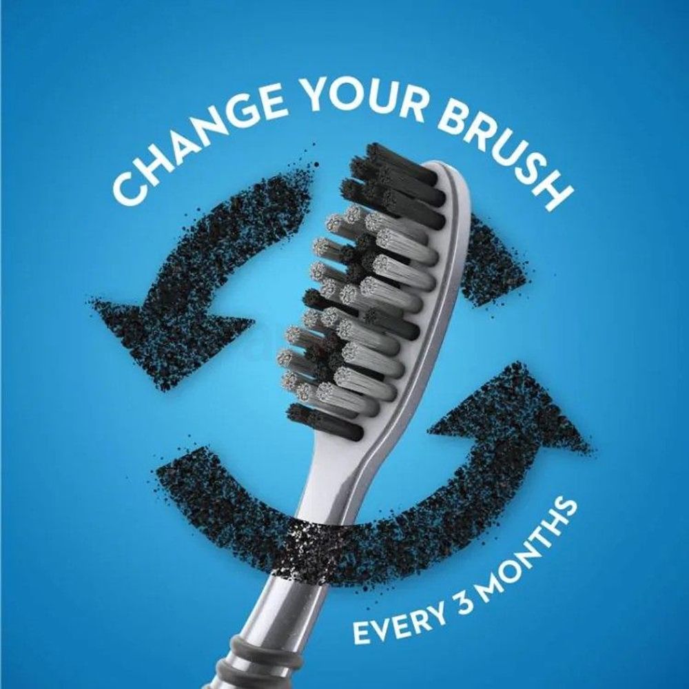 Oral-B Cavity Defense 123 Black Toothbrush with Charcoal Extract- Medium (Pack of 4)  