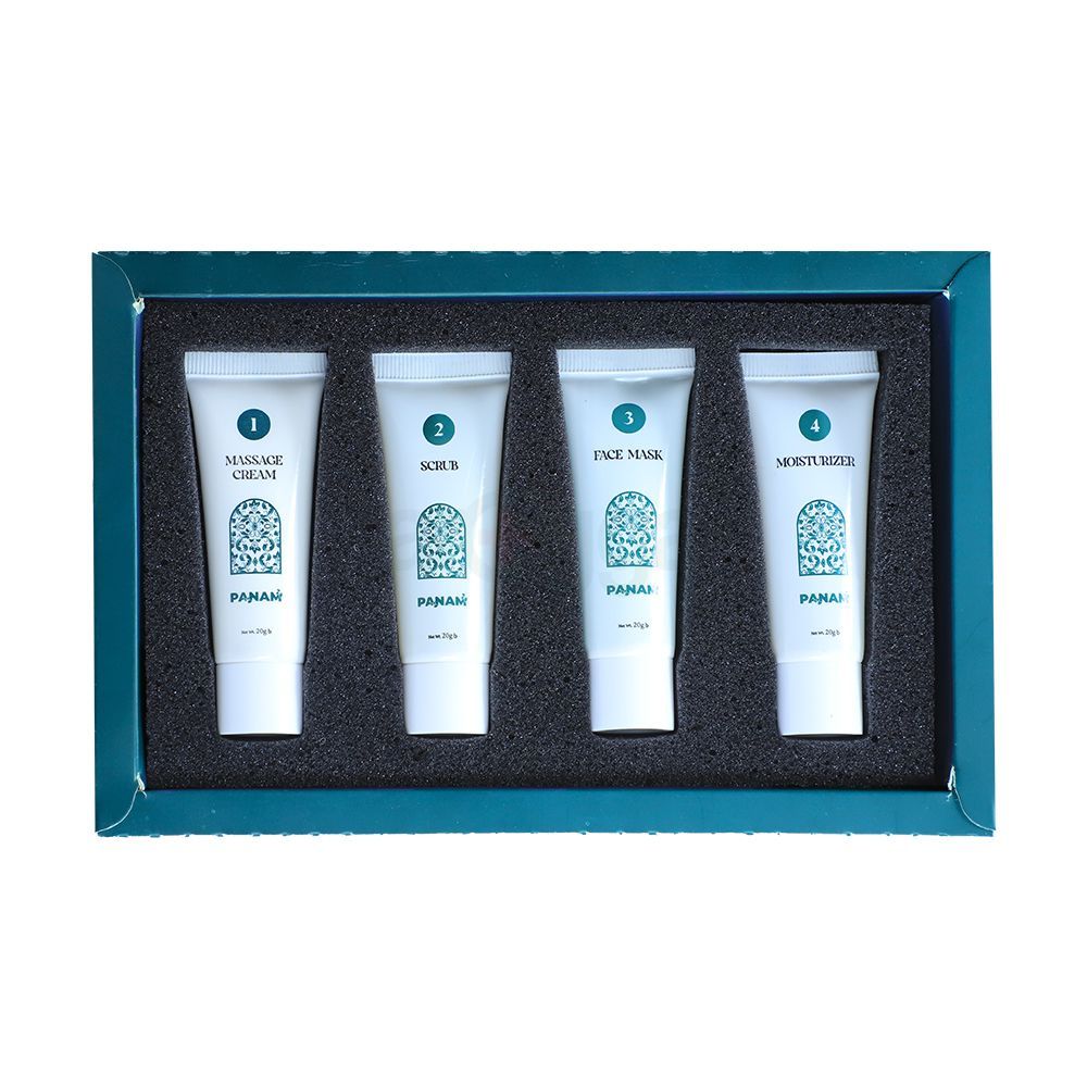 Panam Hydra Glow Facial Kit 80g (Massage Cream + Face Scrub + Face Mask + Moisturizer)  