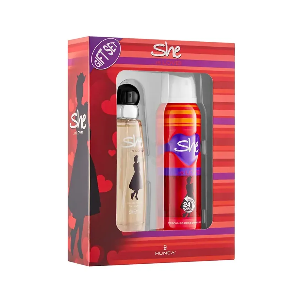 She Is Love Gift Set - (Perfume 50ml+ Body Spray 150ml)  
