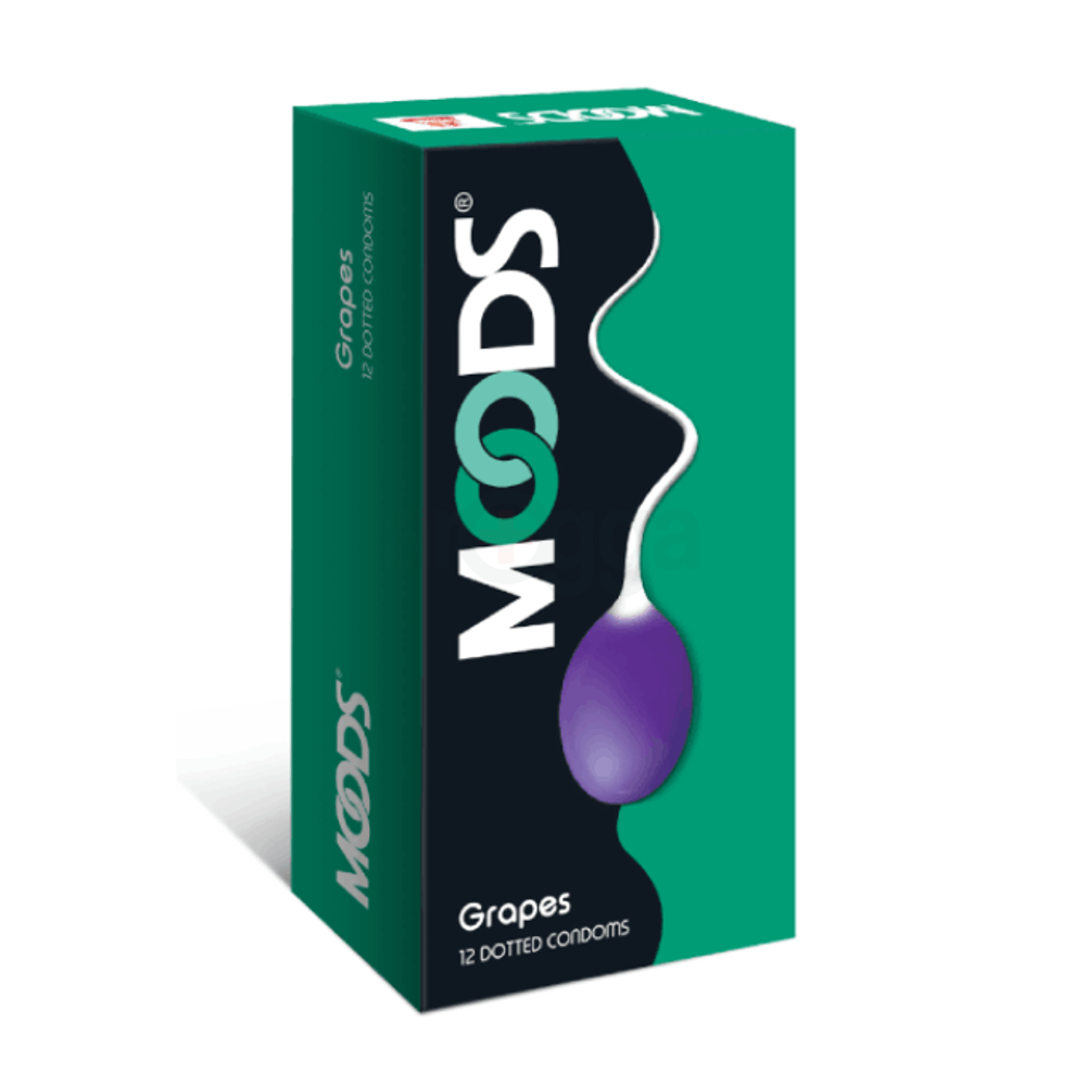 Moods Grapes Flavored and Dotted Condom - 12's Pack  