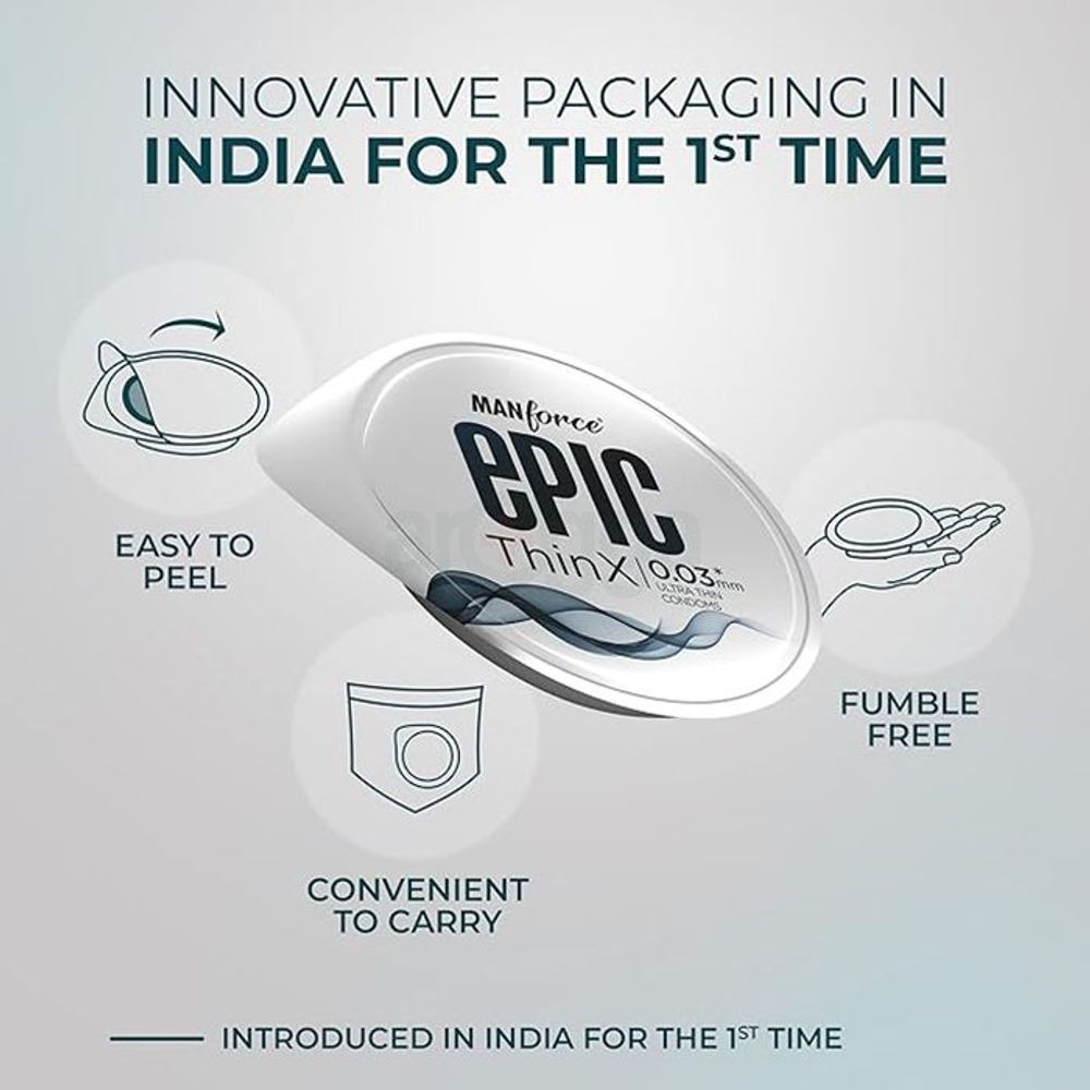 Manforce Epic ThinX 0.03 mm Thickness Ultra Thin Condom - 3Pcs Pack  