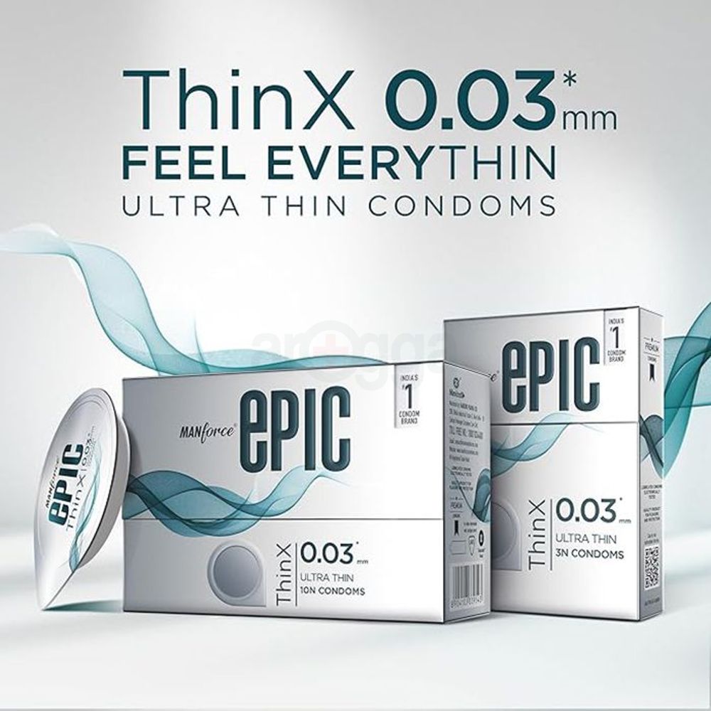 Manforce Epic ThinX 0.03 mm Thickness Ultra Thin Condom - 3Pcs Pack  
