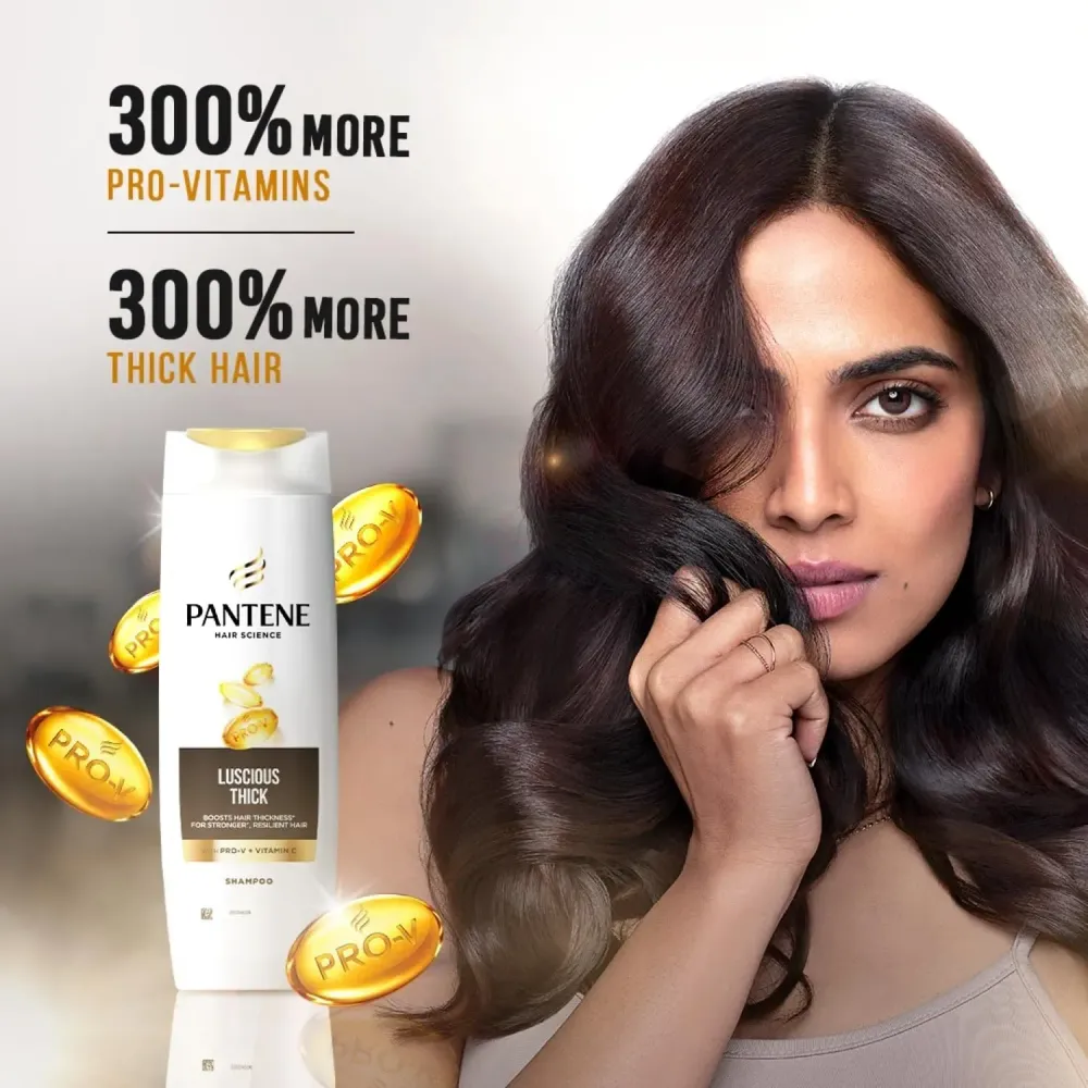 Pantene Luscious Thick Shampoo with Pro-V and Vitamin C 340ml  