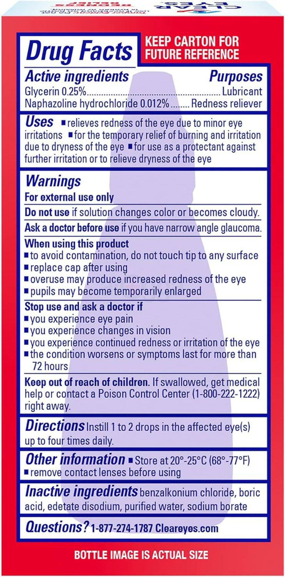 Clear Eyes Maximum Redness Eye Relief Eye Drops, 0.5 Fl Oz  