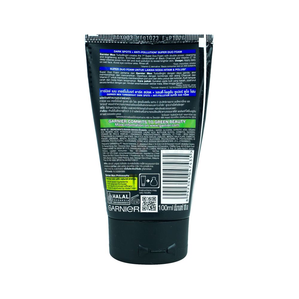 Garnier Men Turbo Bright Dark Spot & Anti-Pollution Super Duo Foam  