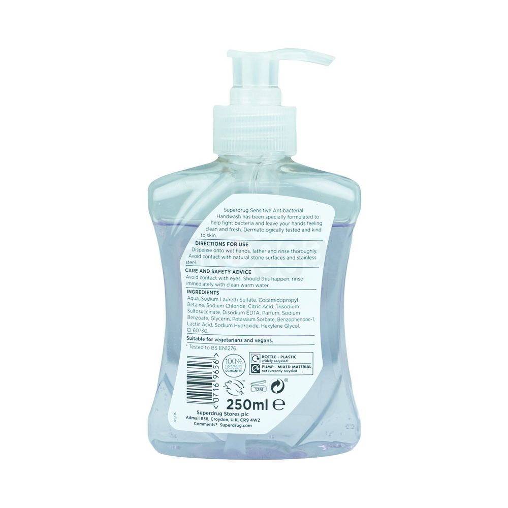 Superdrug Antibacterial Sensitive Handwash 250ml  