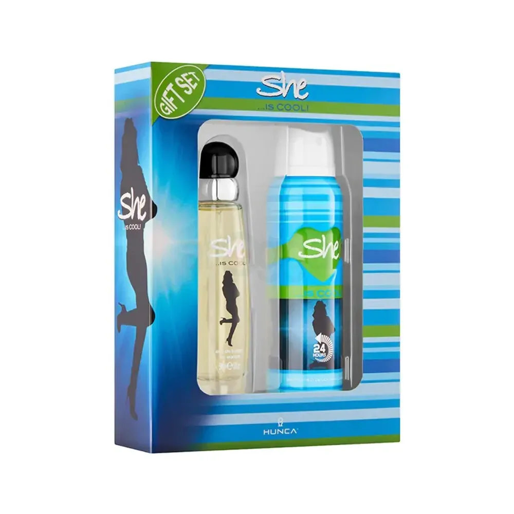 She Is Cool Gift Set - (Perfume 50ml+ Body Spray 150ml)  