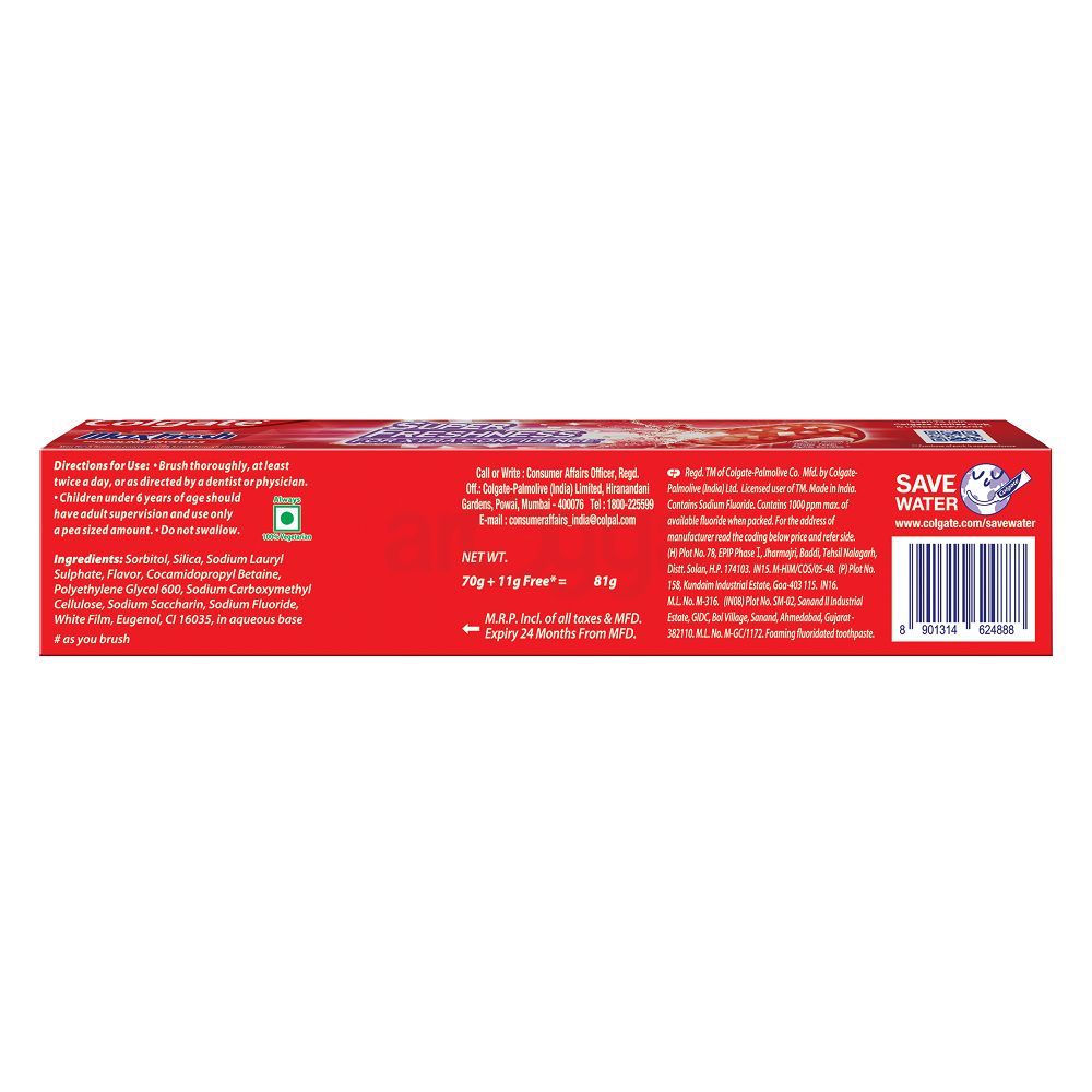 Colgate Max Fresh Red Gel Toothpaste 70g  