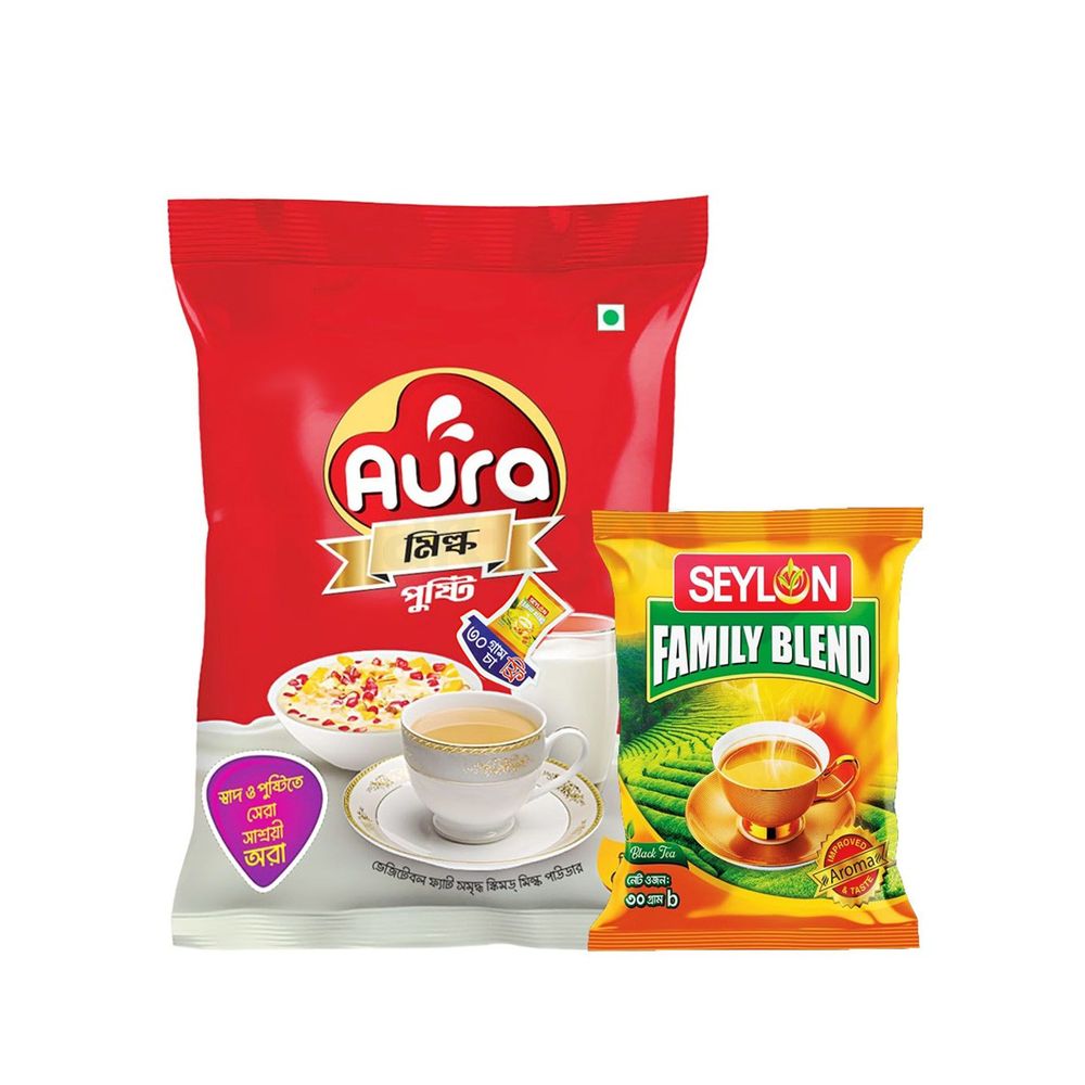 AURA Milk Pushti 500gm With Seylon Family Blend Tea 30gm Free  