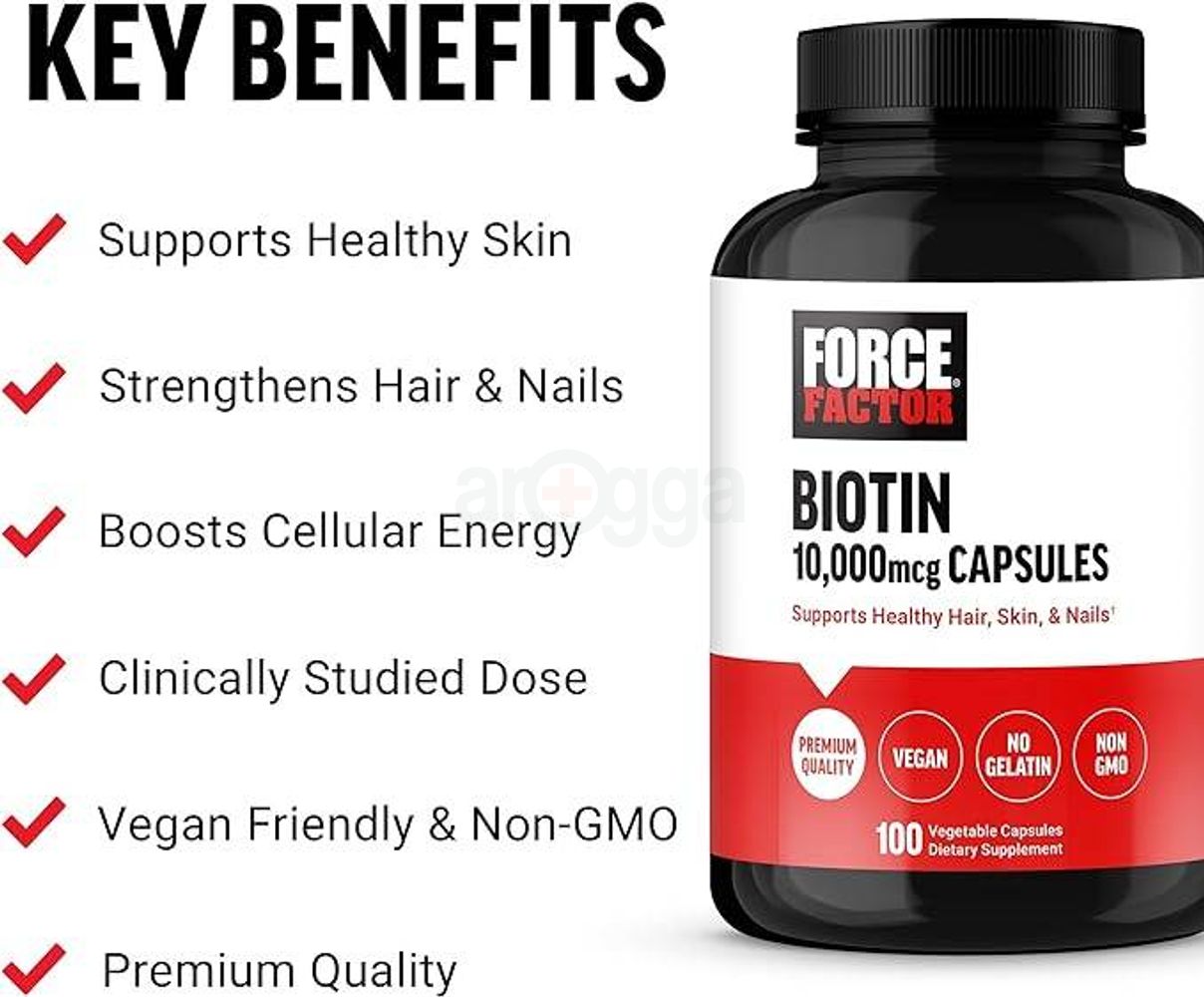 Force Factor Biotin 10000mcg, Biotin Supplement for Healthier Hair, Skin, and Nails  