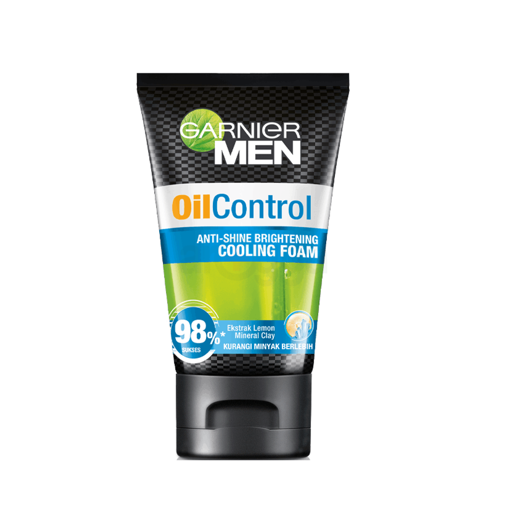 Garnier Men Oil Control Anti Shine All Day Refreshing Foam with Mineral Clay and Menthol  