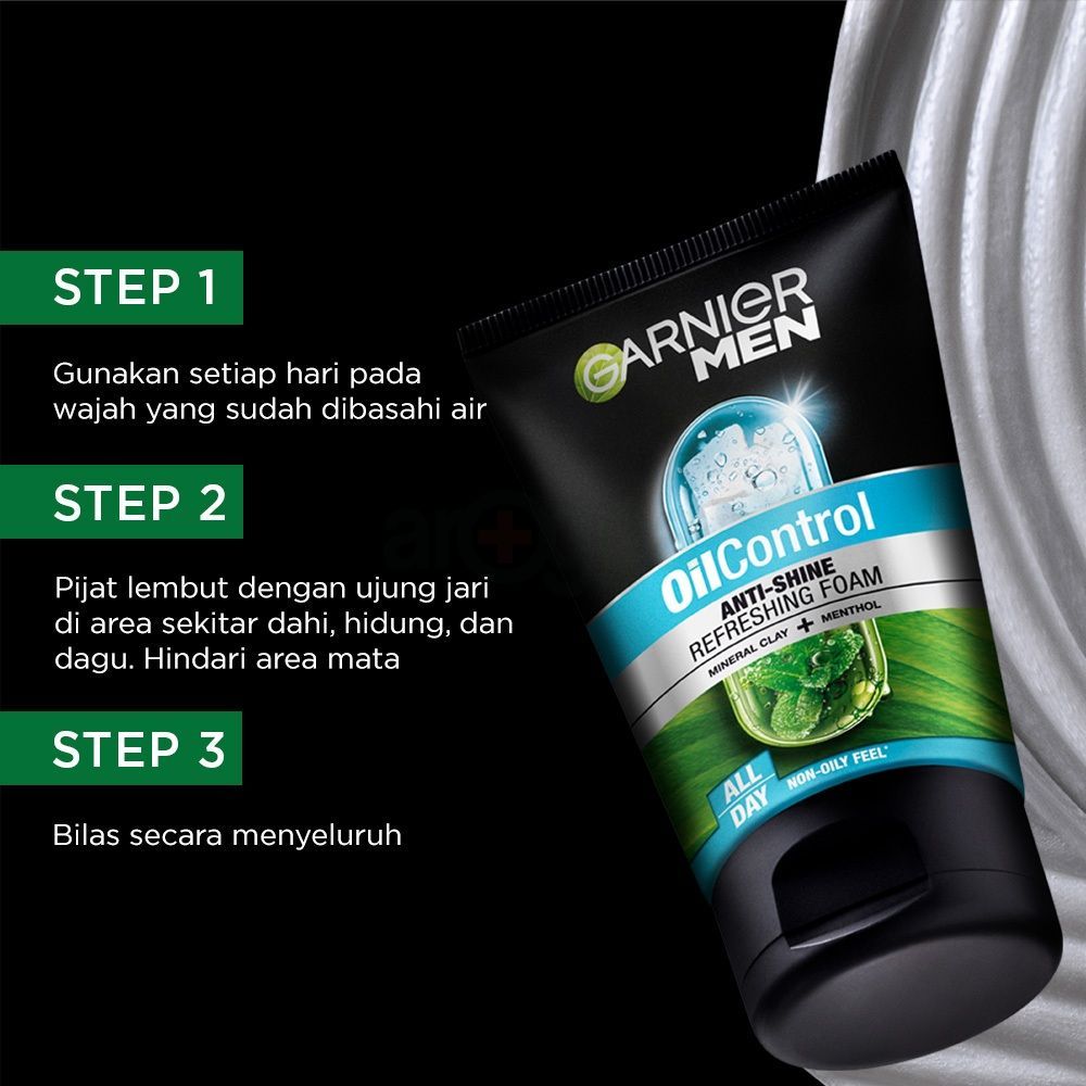 Garnier Men Oil Control Anti Shine All Day Refreshing Foam with Mineral Clay and Menthol  
