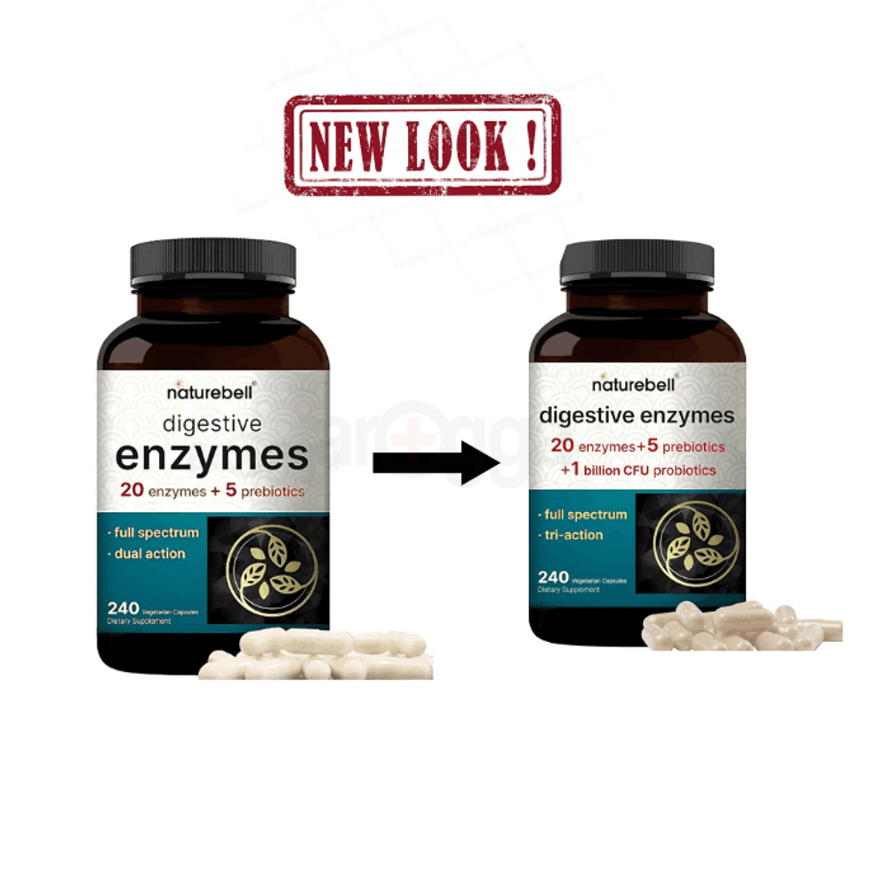 NatureBell Digestive Enzymes with Prebiotics and Prebiotics 240 Capsules  