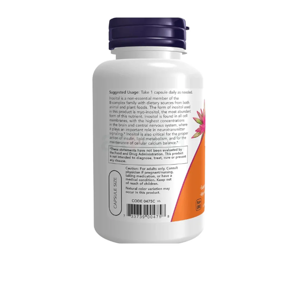 NOW Supplements, Inositol 500 mg, Healthy Membrane Function 100 Tablets  