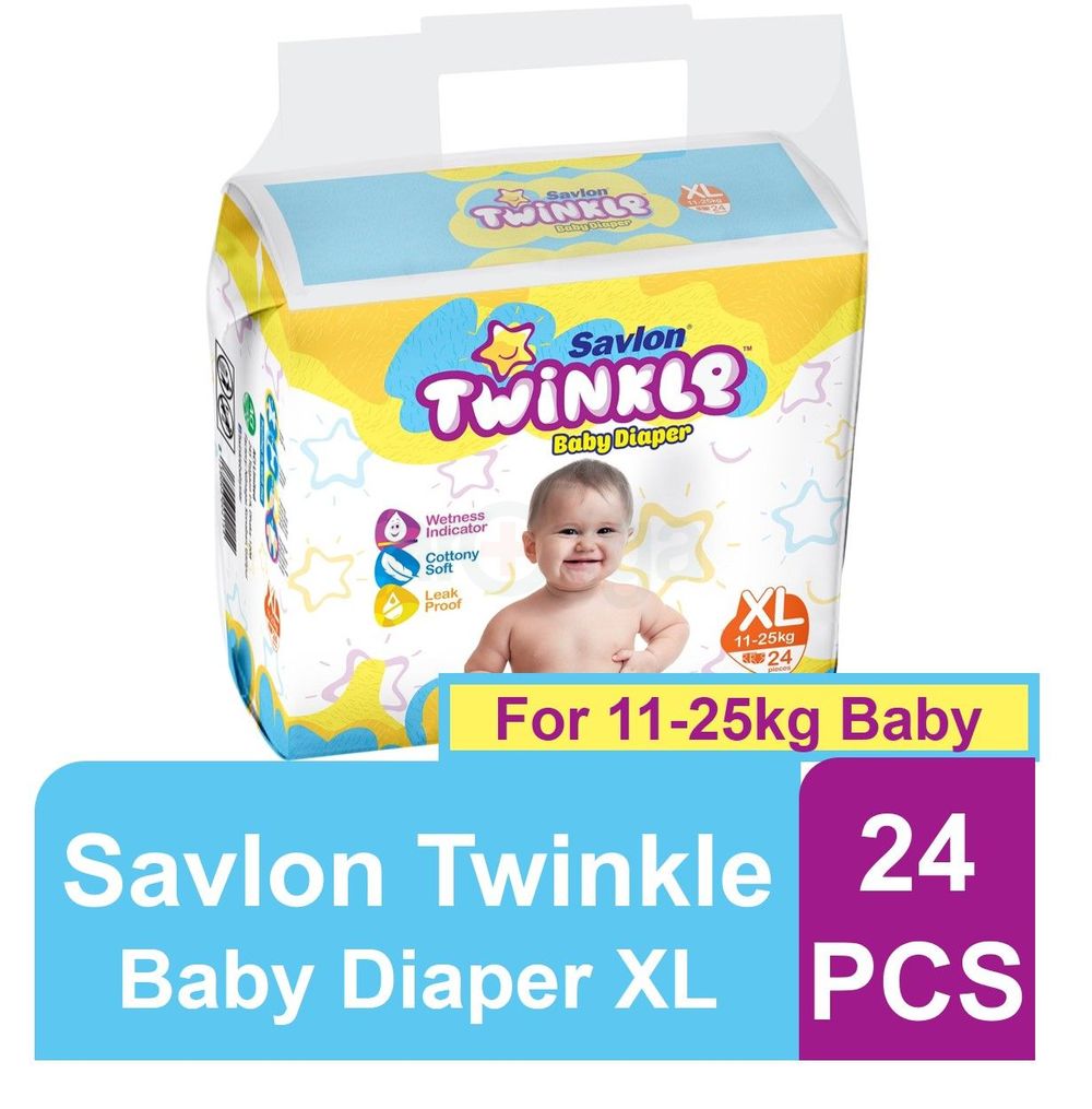 Savlon Twinkle Baby Belt Diaper XL 24 pcs  (11-25 kg)  