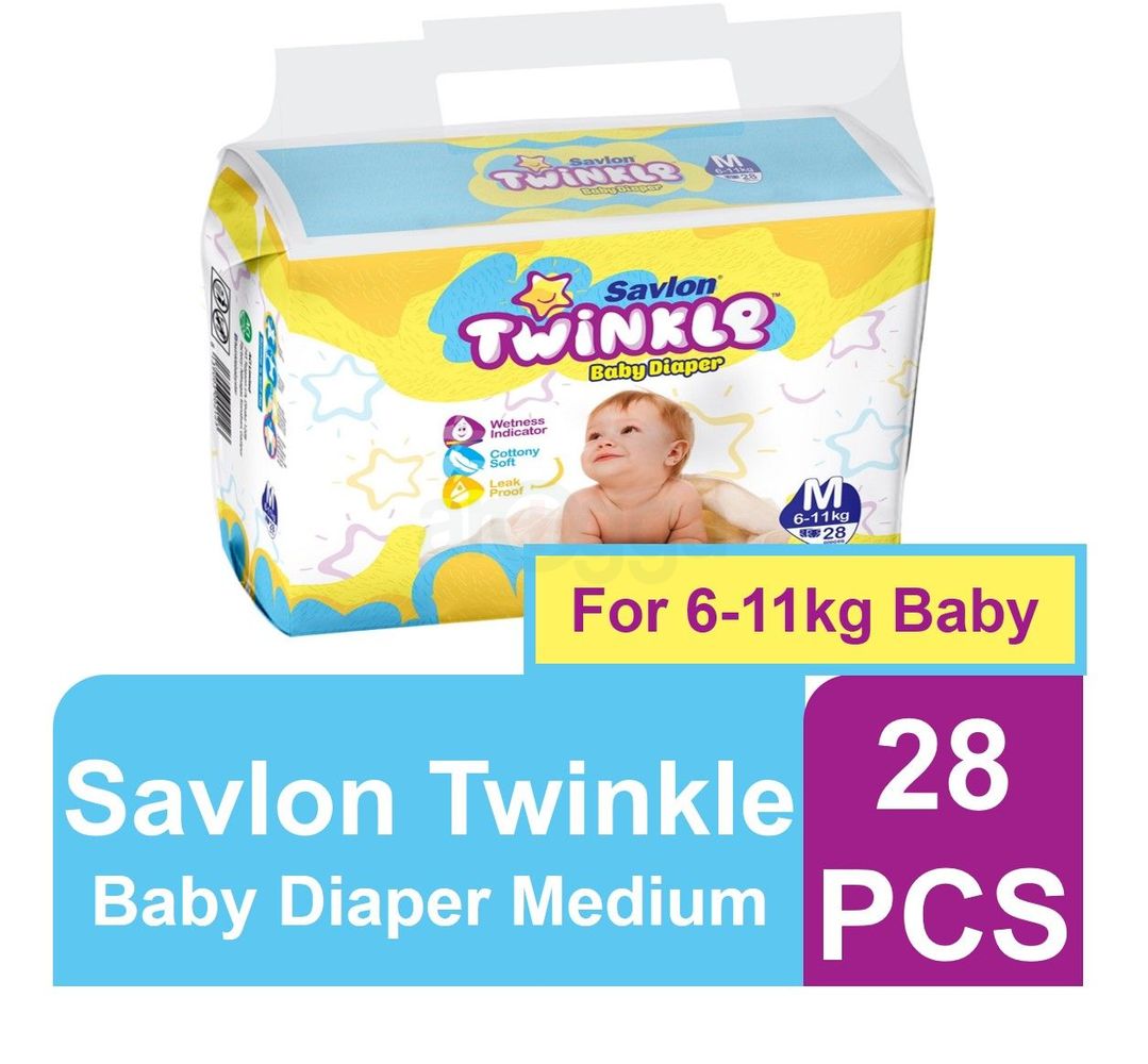 Savlon Twinkle Baby Belt Diaper Medium 28 pcs (6-11 kg)  