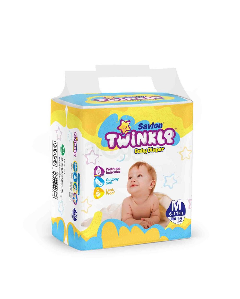 Savlon Twinkle Baby Belt Diaper Medium 16 pcs (6-11 kg)  