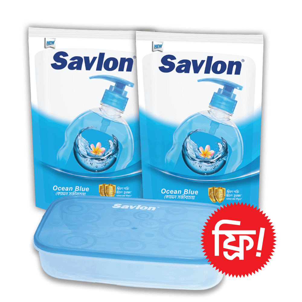 Savlon Hand Wash Ocean Blue 170ml (Buy 2 Pcs Hand Wash, GET 1 Tiffin Box FREE)  