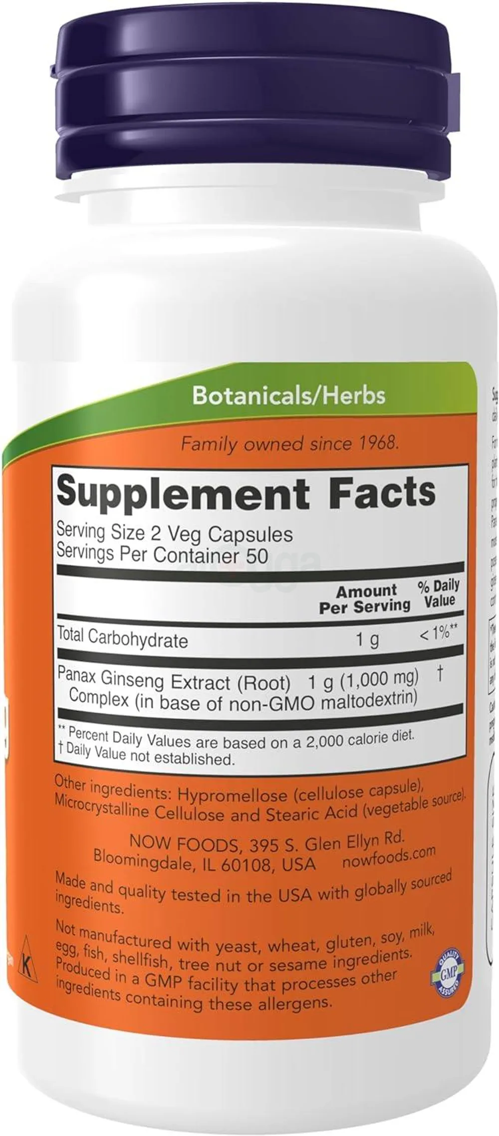 NOW Supplements, Panax Ginseng (Root) 500 mg, Adaptogenic Herb*, 100 Veg Capsules  