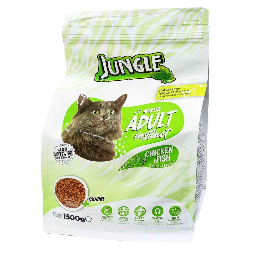Jungle Adult Cat Food With Chicken and Fish 1.5Kg  