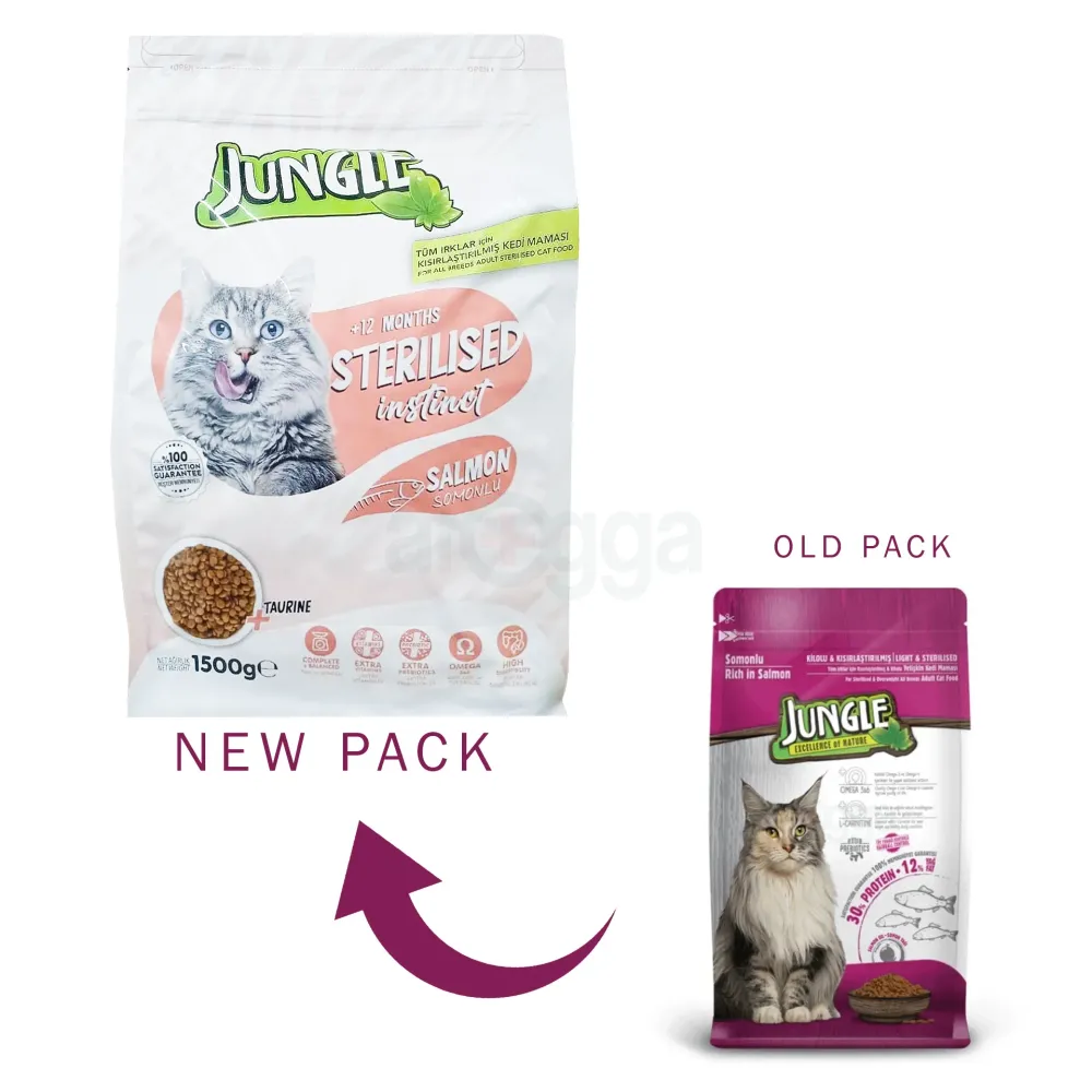 Jungle Adult Cat Food Sterilised  Salmon 1.5Kg  