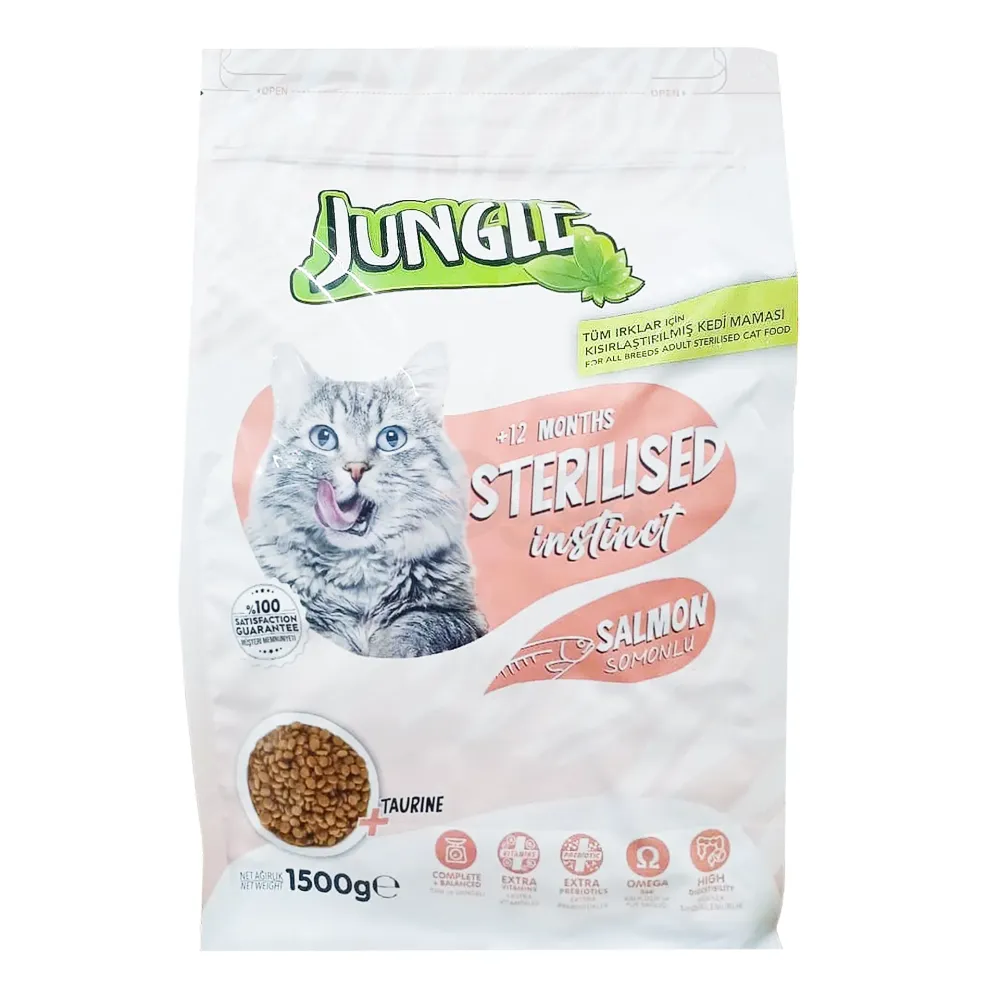 Jungle Adult Cat Food Sterilised  Salmon 1.5Kg  