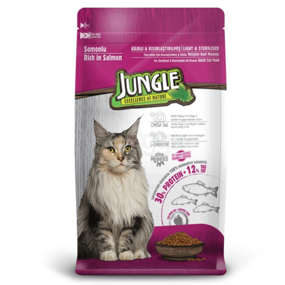 Jungle Adult Cat Food Sterilised  Salmon 1.5Kg  
