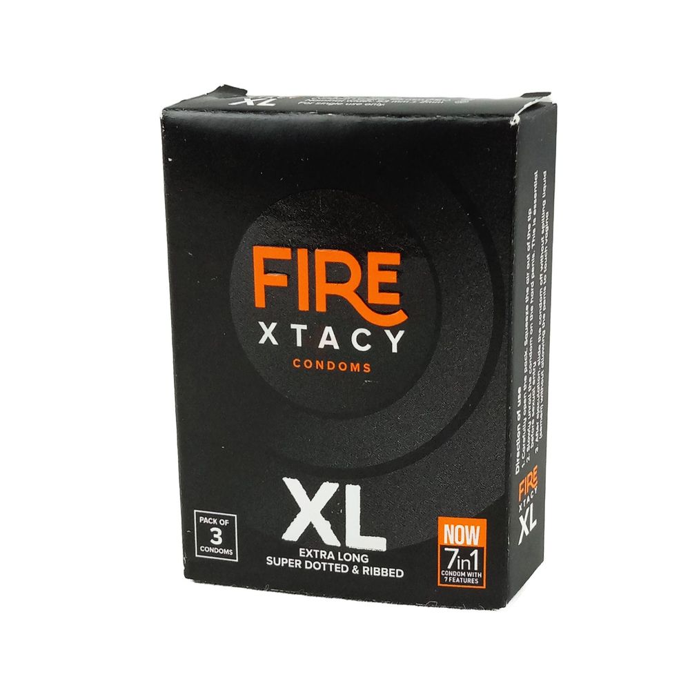 Fire Xtacy XL Super Dotted & Ribbed Condom 3's Pack  