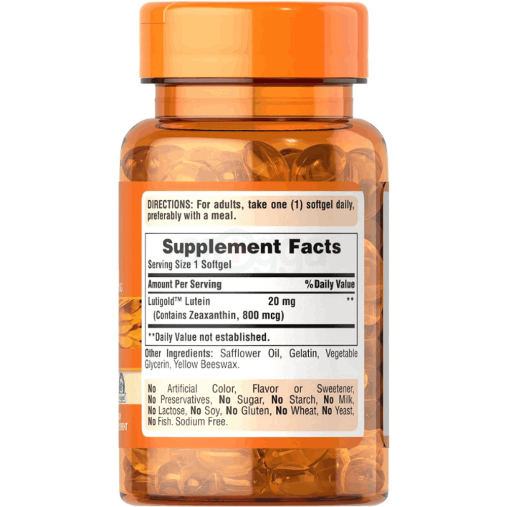 Puritan's Pride Lutein 20 mg with Zeaxanthin Softgels, Supports Eye Health, 120 Count  