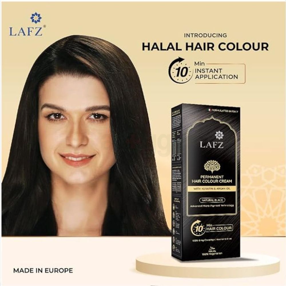 Lafz Natural Black 10 Min Halal Hair Color  