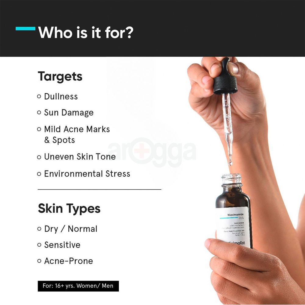 Minimalist Niacinamide 05% Face Serum with Bifida Ferment, Oat Extract & Hyaluronic Acid for All Skin Types  