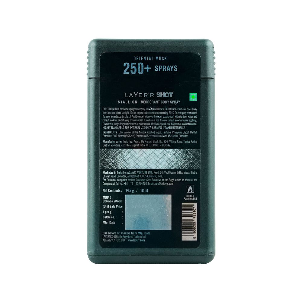 Layer'r Shot Stallion Body Spray for Men 18ml  