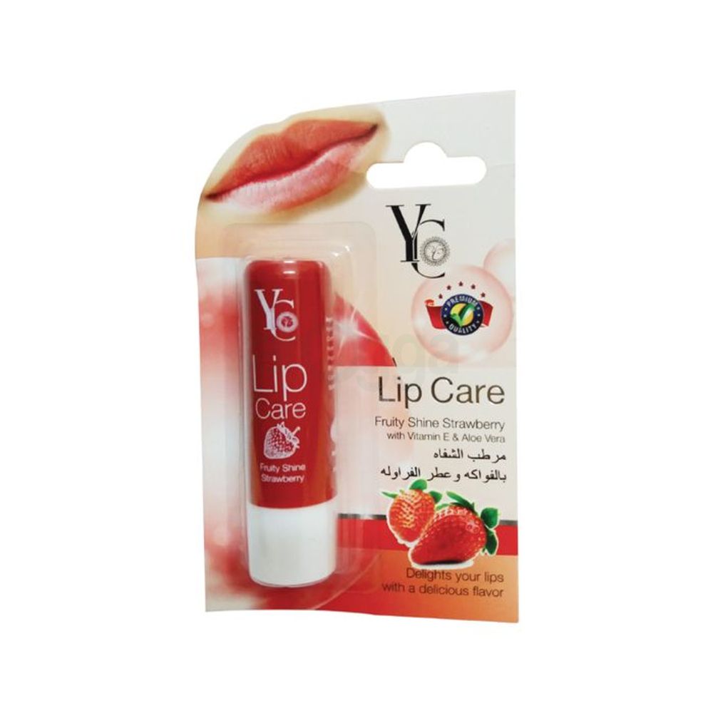 YC Fruity Shine Strawberry Lip Care with Vitamin E & Aloe Vera  