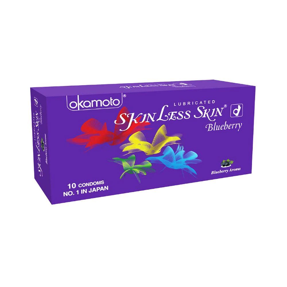 Okamoto Skinless Skin Blueberry Dotted Condom - 10Pcs Pack(Japan)  