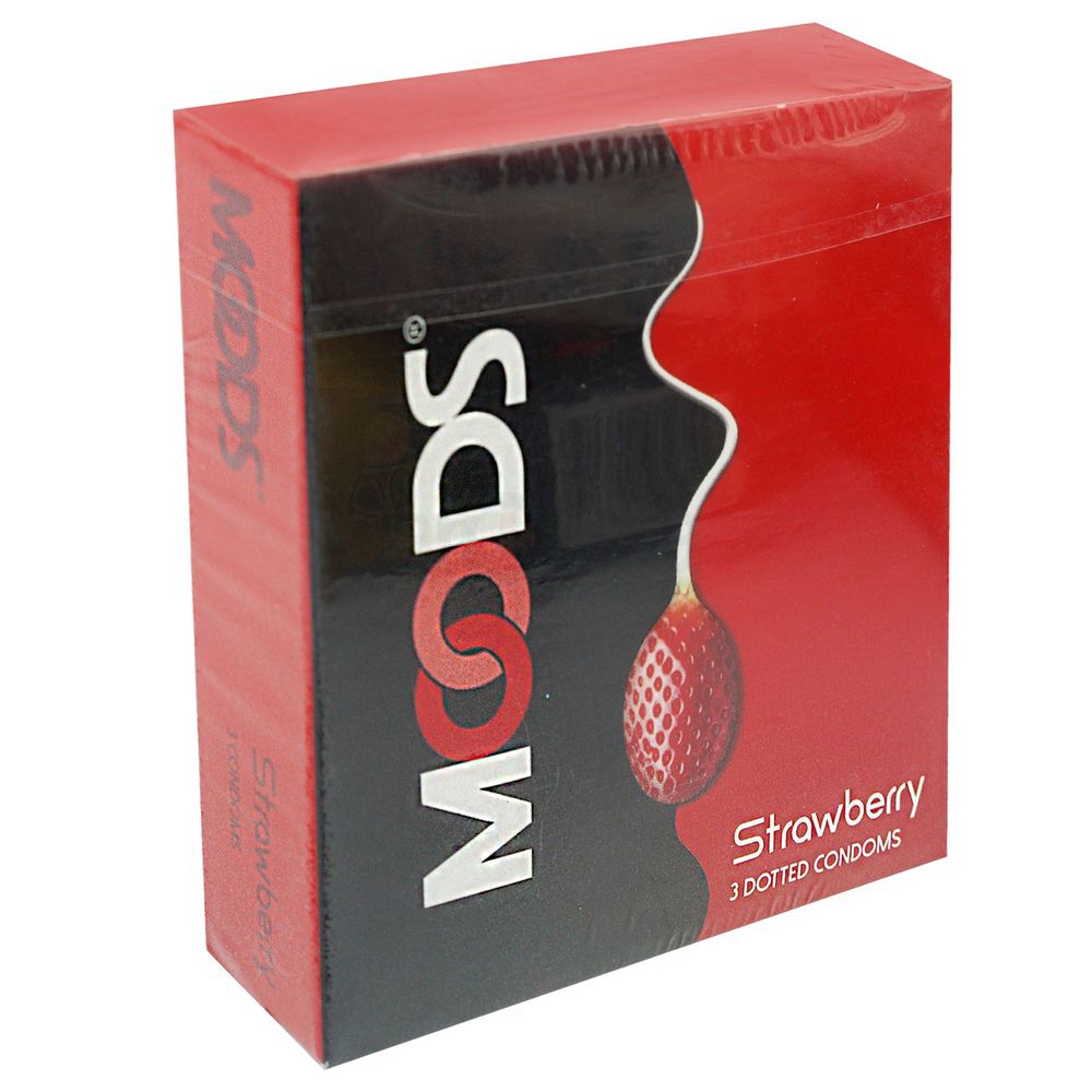 Moods Strawberry Flavored Condom 3 pcs Pack  