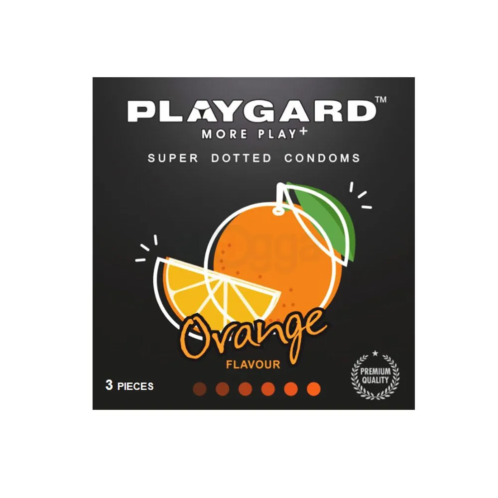 Playgard Orange Flavoured - SUPER DOTTED Condom - 3's Pack  