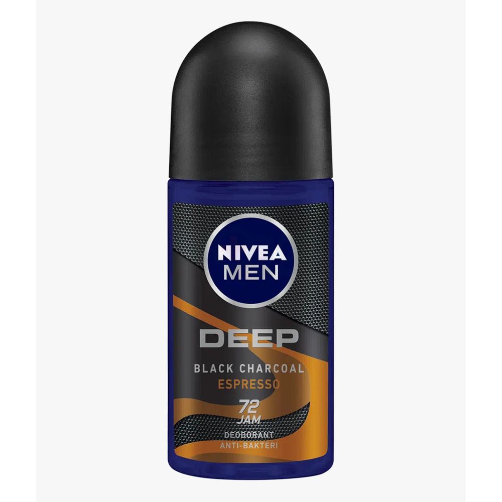 Nivea Men Roll On Deep Black Charcoal Espresso 72Jam  