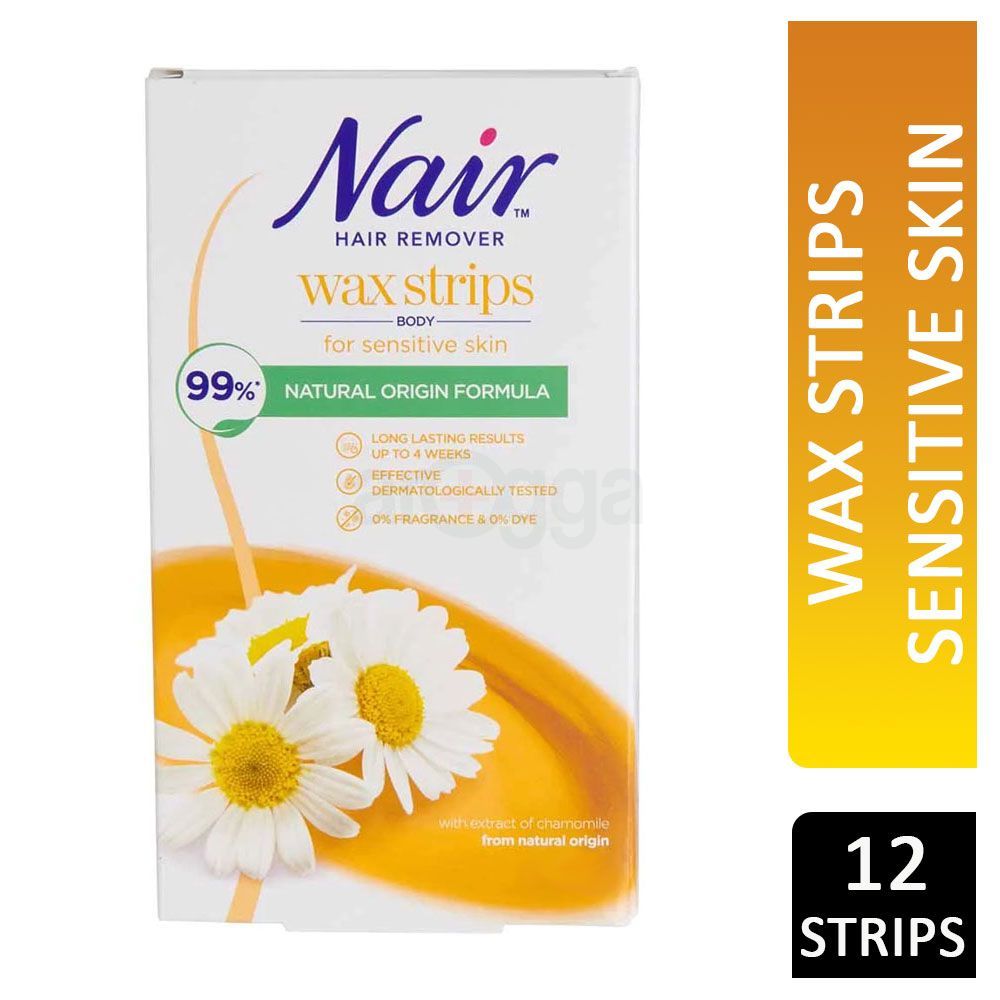 Nair Hair Remover Face Wax Strips for Sensitive Skin with Camomile Extract  