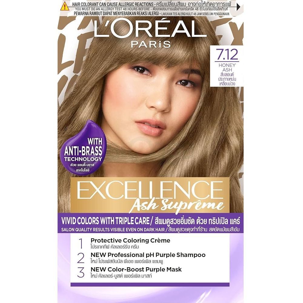 Loreal Paris Excellence Ash Supreme Hair Color 7.12 Honey Ash  