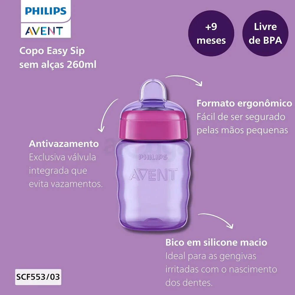 Philips Avent Spout Cup (9m+) - 260ml (Model: SCF553/03) - Purple   