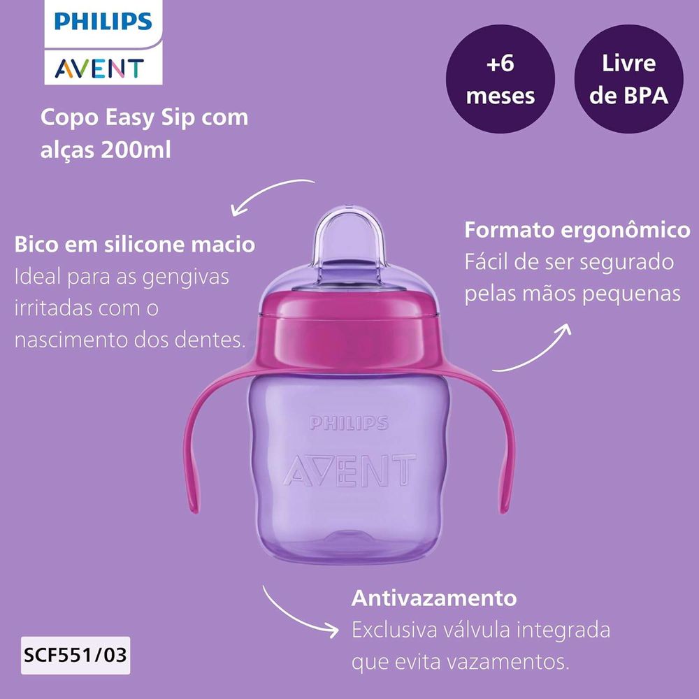 Philips Avent Spout Cup (6m+) 200ml (Model: SCF551/03)- Purple  