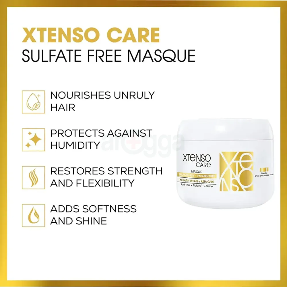 Loreal Paris Professionnel Xtenso Care Masque Hair Cream for Over-Processed Hair with Keratin Repair + Asta-Care  